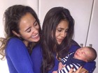 Jessika Alves e Amanda Richter paparicam filho de Antônia Fontenelle