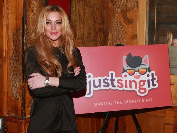 Lindsay Lohan em evento em Nova York, nos Estados Unidos (Foto: Robin Marchant/ Getty Images/ AFP)