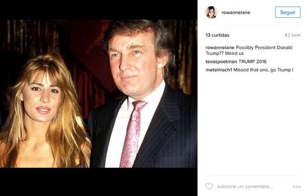 Rowanne Lane em post no Instagram quando Donald Trump ainda era candidato (Foto: Reprodução/Instagram)