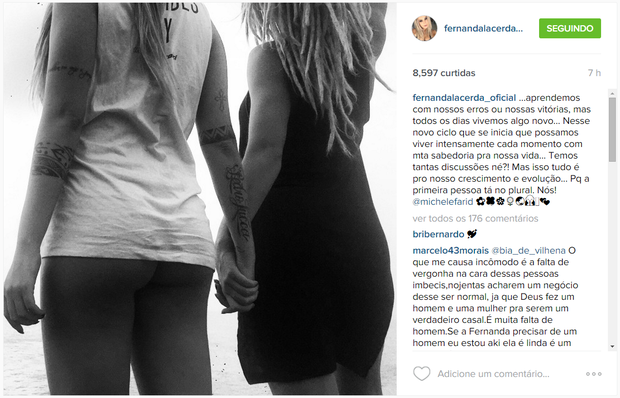Fernanda Lacerda se declara em post no Instagram (Foto: Reprodução)