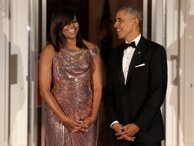 Michelle Obama e Barack Obama em evento na Casa Branca, em Washington, nos Estados Unidos (Foto: Joshua Roberts/ Reuters)