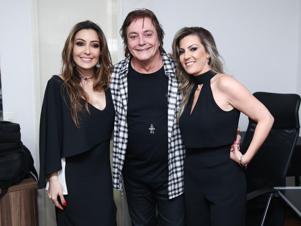 Tainá, Fábio Jr. e a namorada, Fernanda Pascucci, em show em São Paulo (Foto: Manuela Scarpa/ Brazil News)
