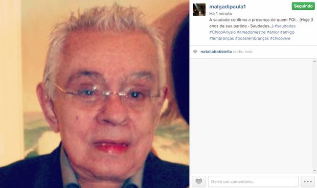 Malga Di Paula homenageia Chico Anysio na web (Foto: Reprodução/Instagram)