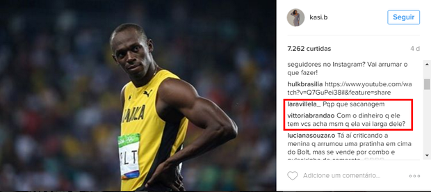 Perfil de namorada de Bolt (Foto: Reprodução/ Instagram)