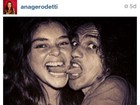 Caetano e Angela Rô Rô em foto direto do túnel do tempo