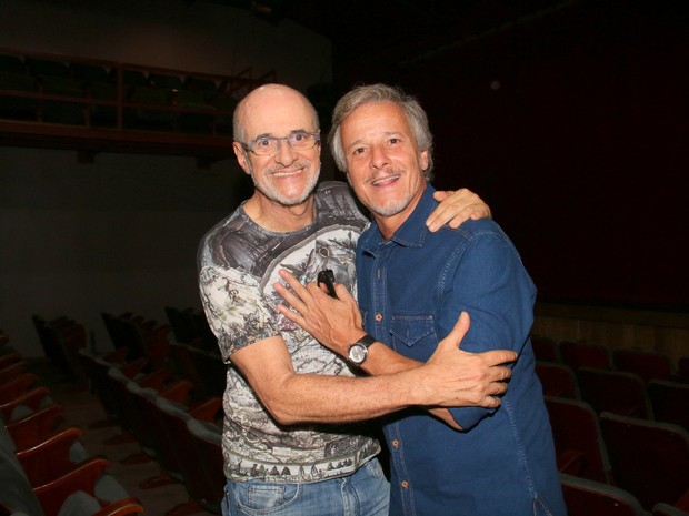 Marcos Caruso e Marcello Novaes em estreia de peça na Zona Sul do Rio (Foto: Cleomir Tavares/ Divulgação)