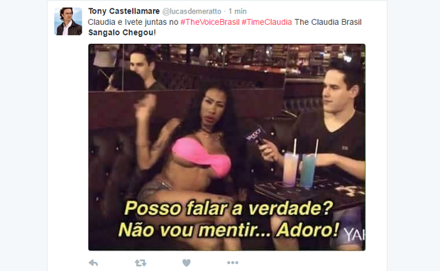 Internautas comemoram estreia de Ivete Sangalo no The Voice Brasil (Foto: Reprodução/Twitter)
