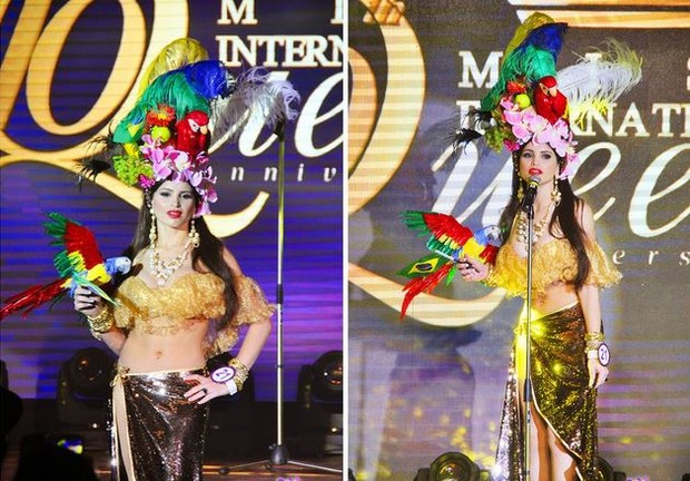 Mariah Fernanda, em desfile de traje típico (Foto: Reprodução do Facebook)