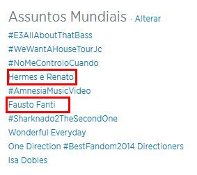 Trending topics no Twitter após morte de Fausto Fanti (Foto: Twitter / Reprodução)