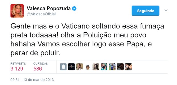 Tweet de Valesca Popozuda (Foto: Reprodução/Twitter)