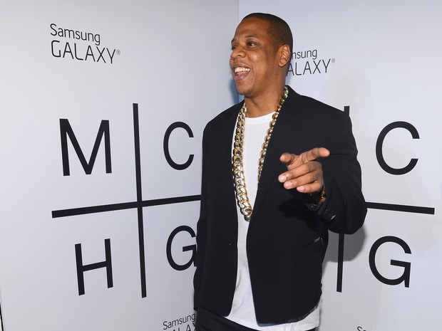 Jay-Z em festa de lançamento de seu novo álbum em Nova York, nos Estados Unidos (Foto: Larry Busacca/ Getty Images/ AFP)