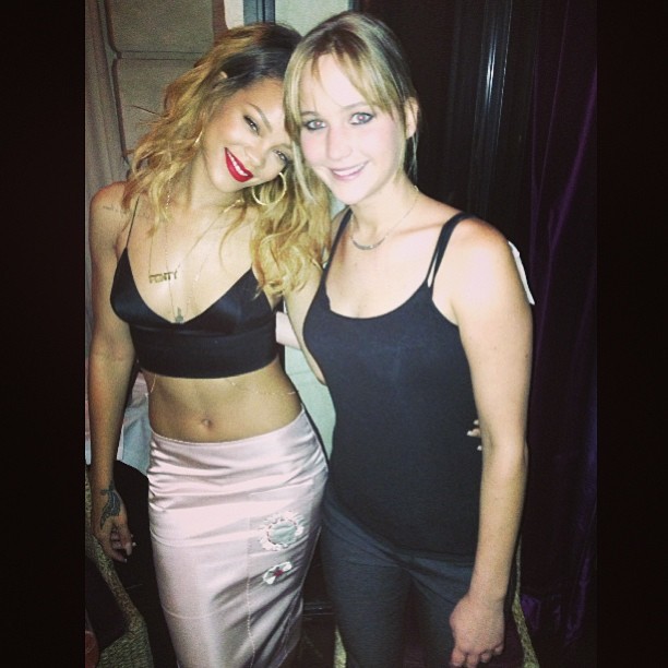 Rihanna após jantar com Jennifer Lawrence (Foto: Instagram)