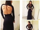 Com vestido preto, Simony mostra as costas em foto na web 