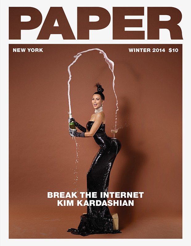 Kim Kardashian na capa da edição de inverno da ‘Paper’ (Foto: Paper/ Reprodução)