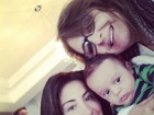 Leilah Khury, mãe de Jaque, posa com a filha e o neto: 'Selfie familiar'