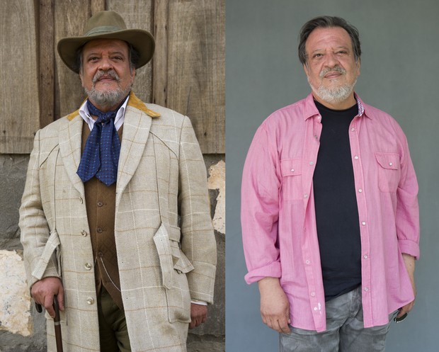 Antes e depois de Massimo, personagem interpretado por Luís Melo (Foto: Divulgação Globo)