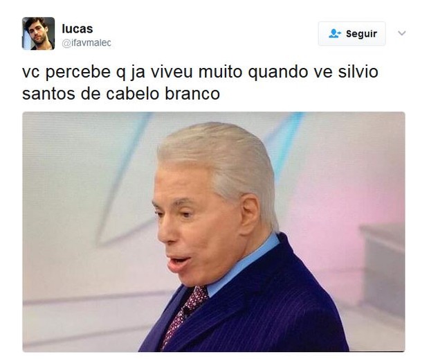 Comentários sobre os cabelos brancos de Silvio Santos (Foto: Twitter / Reprodução)