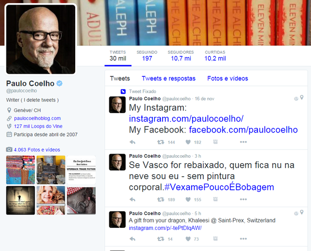 Paulo Coelho  (Foto: Twitter / Reprodução)