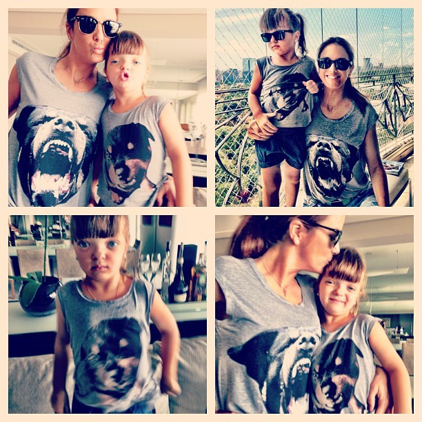 Ticiane Pinheiro e rafinha com a mesma roupa (Foto: Instagram / Reprodução)