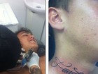 Filho de Romário tatua a palavra 'família' no pescoço