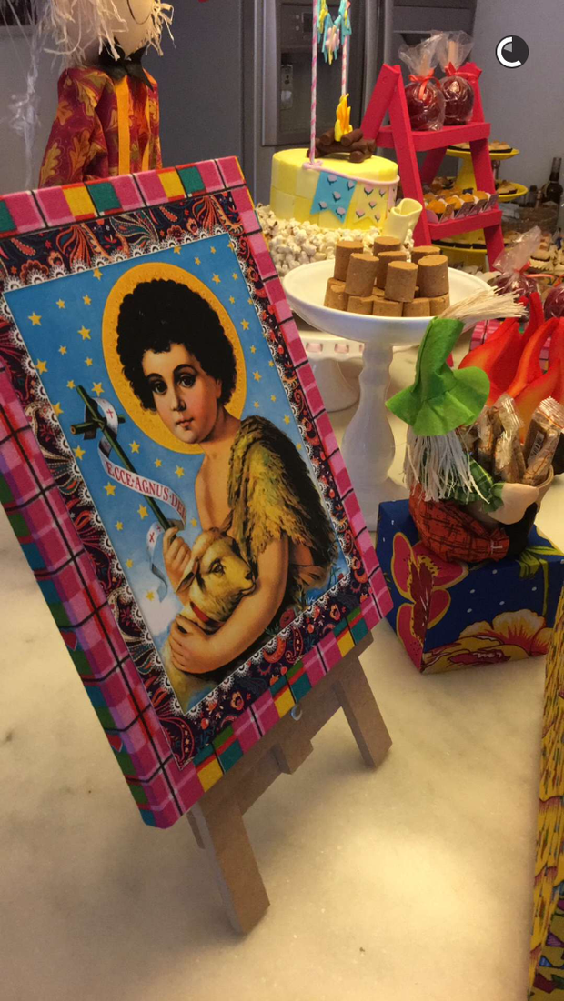Decoração da festa de 7 meses de Sol de Maria, neta de Preta Gil (Foto: Reprodução / Snapchat)