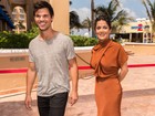 Taylor Lautner e Salma Hayek divulgam filme no México