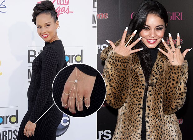 Hand Jewellery - Alicia Keys e Vanessa Hudgens (Foto: Agência Getty Images)