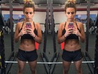 Jade Barbosa mostra barriga seca após treino na academia