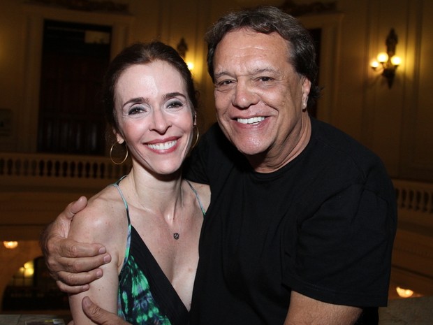 Dennis Carvalho e Deborah Evelyn em estreia de peça no Centro do Rio (Foto: Anderson Borde/ Ag. News)