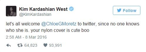 Kim Kardashian e Chloe Grace Moretz trocam farpas na web (Foto: Twitter / Reprodução)