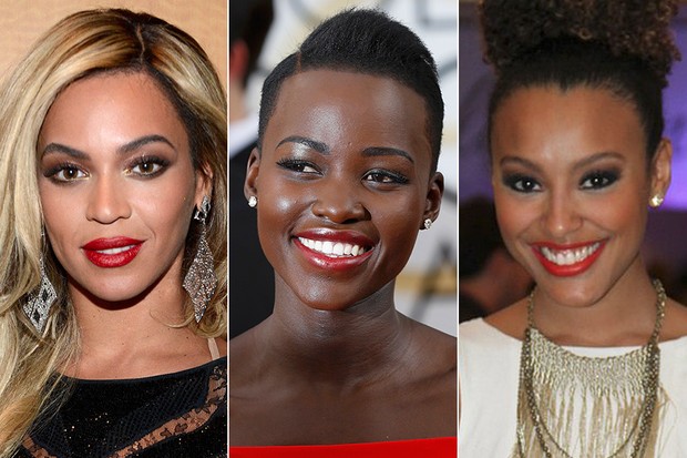 BELEZA - Beyoncé, Lupita Nyong&#39;o e Sheron Menezzes (Foto: Getty Images | Reuters | FotoRio News)