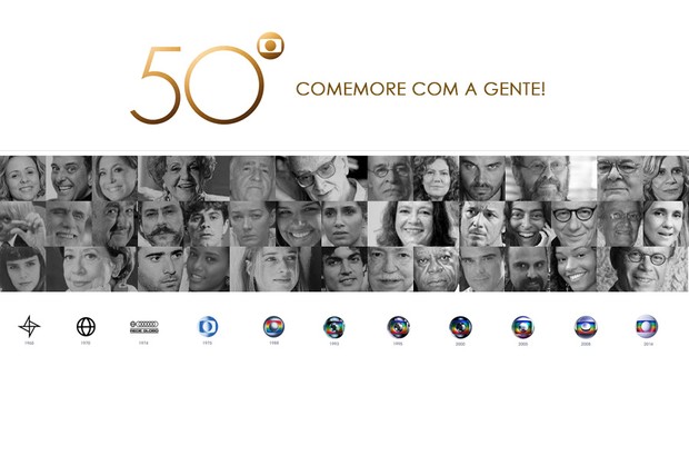 Arte: Especial 50 anos Globo (Foto: Ego)