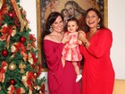 Fafá de Belém abre a casa para o EGO e posa com a filha Mariana e a neta Laura na árvore de Natal