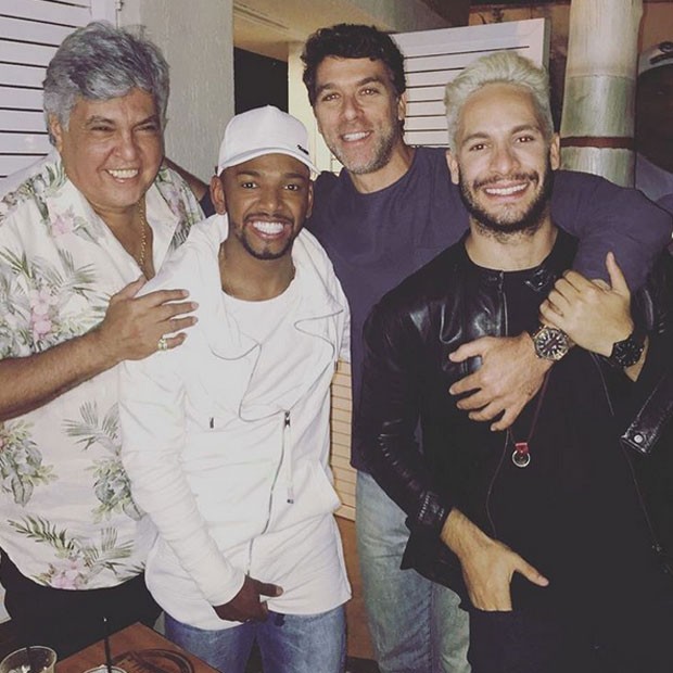 Sidney Magal, Nego do Borel, Marcelinho e Rainer Cadete em festa no Rio (Foto: Instagram/ Reprodução)