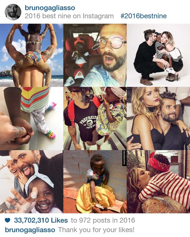 As fotos mais curtidas dos famosos no Instagram em 2016 (Foto: Reprodução / 2016bestnine)