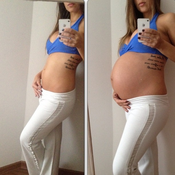 Juliana Despirito posta foto da barriga de grávida antes e depois (Foto: Instagram / Reprodução)