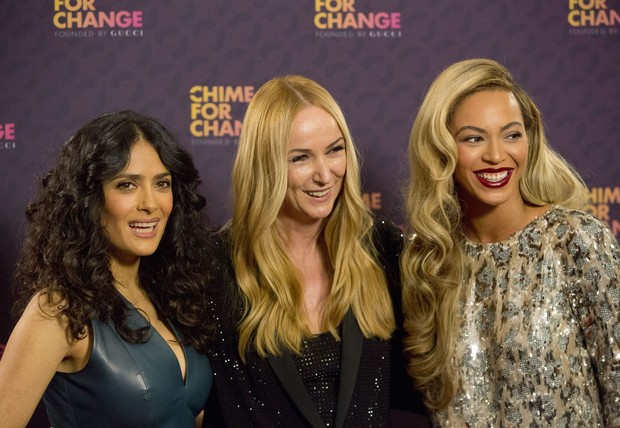 Salma Hayek, Frida Giannini e Beyonce Knowles (Foto: REUTERS/Neil Hall)