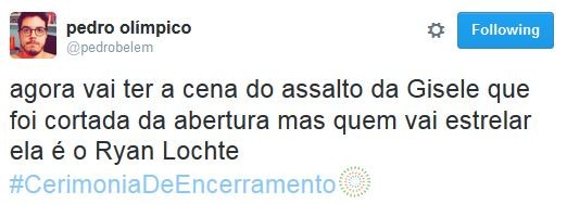 Internautas comentam encerramento da Olimpíada (Foto: Twitter / Reprodução)