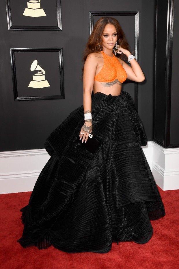 Rihanna no Grammy (Foto: Agência AFP)