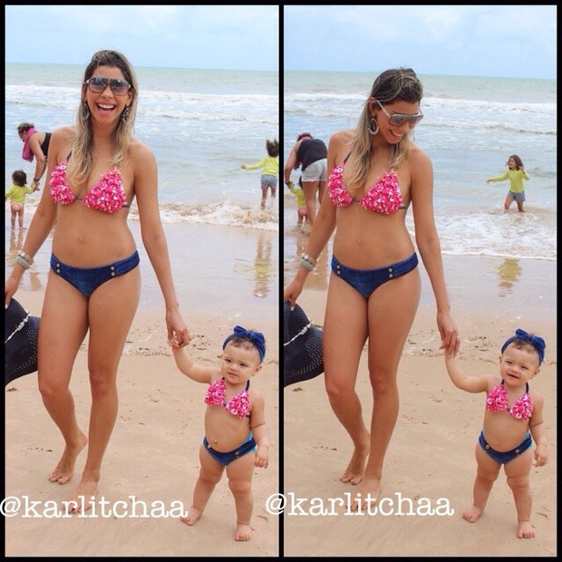 Karla, ex-bbb, com filha Carolina (Foto: Instagram / Reprodução)