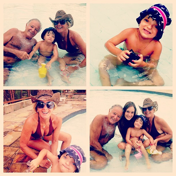 Rafa Justus na piscina com a família (Foto: Instagram / Reprodução)