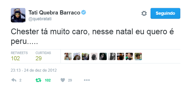 Tati Quebra Barraco no Twitter (Foto: Reprodução/Twitter)