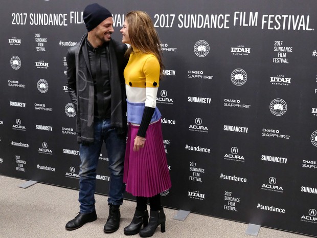 Cauã Reymond e Mariana Goldfarb em première de filme em Park City, Utah, nos Estados Unidos (Foto: Nicholas Hunt/ Getty Images/ AFP)
