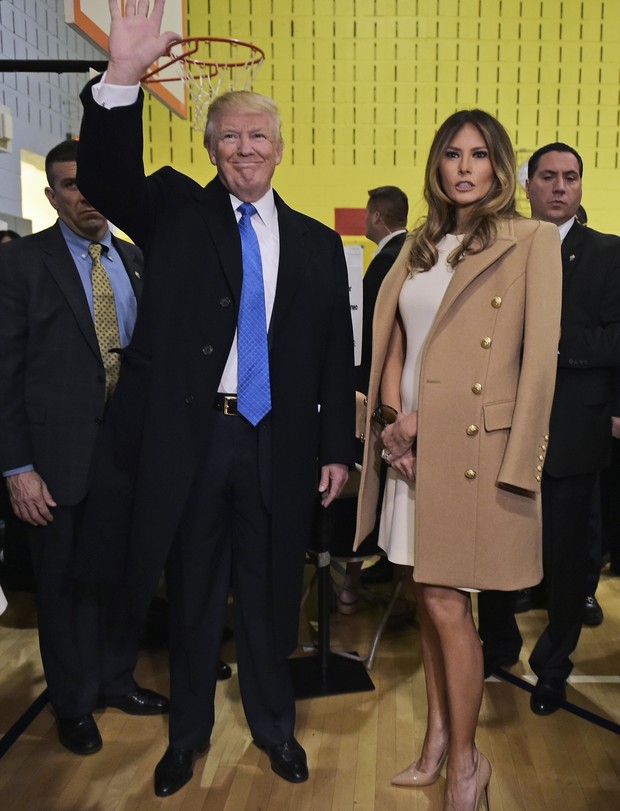 Donald Trump e Melania votam em Nova York (Foto: AFP)