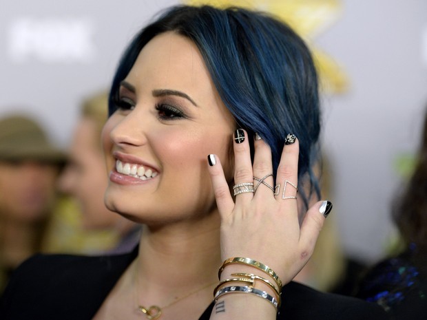 Demi Lovato em festa do ‘The X Factor’ em Los Angeles, nos Estados Unidos (Foto: Kevork Djansezian/ Reuters)