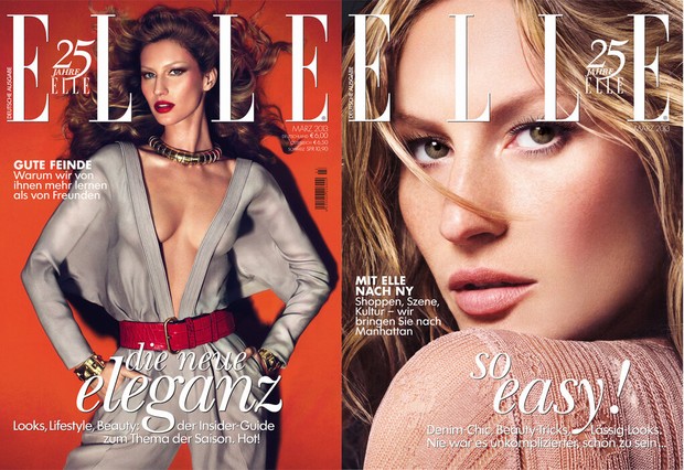 Gisele Bündchen na capa da edição de março da 'Elle' alemã (Foto: Twitter / Reprodução)
