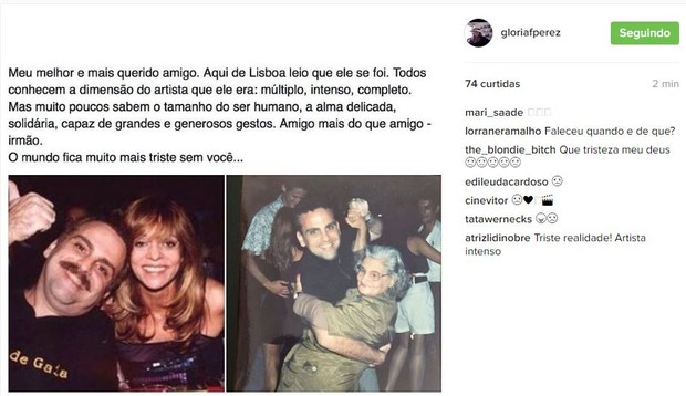 Gloria Perez fala sobre Guilherme Karan  (Foto: Reprodução/Instagram)