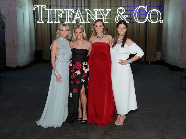 Naomi Watts, Reese Witherspoon, Diane Kruger e Jessica Biel em evento em Nova York, nos Estados Unidos (Foto: Neilson Barnard/ Getty Images/ AFP)