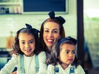 Tania Khalill grava piloto de programa para a TV com as filhas