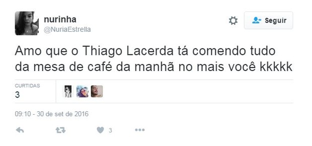 Thiago Lacerda &#39;se joga&#39; em café do &#39;Mais Você&#39; e internautas não perdoam  (Foto: Reprodução / Twitter)